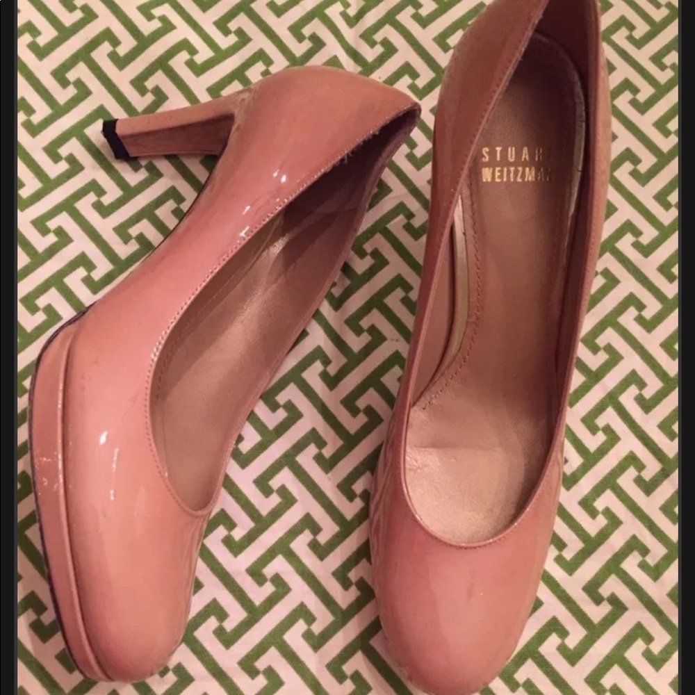 Stuart Weitzman Platswoon Nude Pumps Sz 6.5 Narrow $325 Platform Authentic